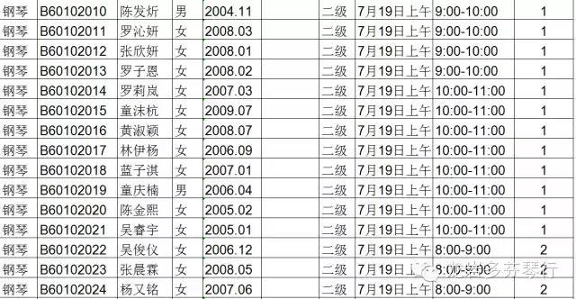 2015中央音乐学院音乐考级--(龙岩考级时间)